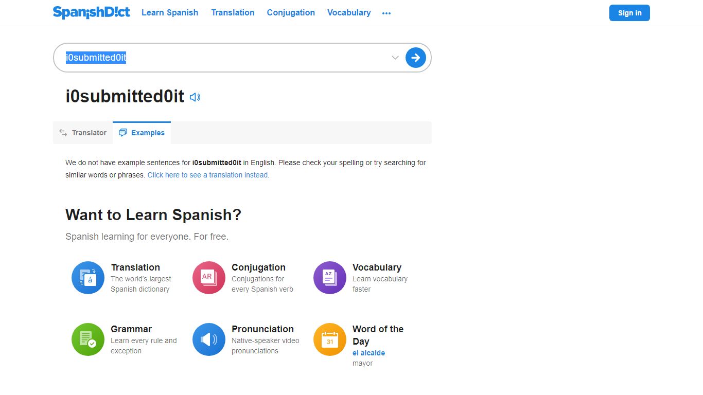 Examples of I submitted it in English | SpanishDict